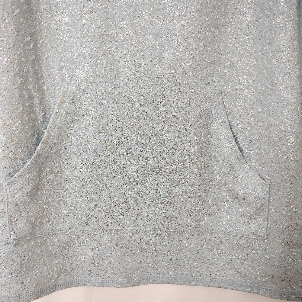 Ruby Rd Light Blue Silver Metallic Sweatshirt Pul… - image 5